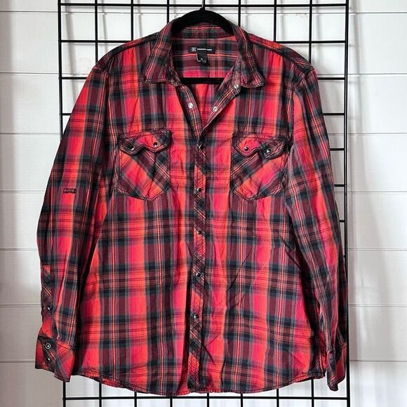 INC International Concepts Other - Vintage International Concepts INC Western Shirt Mens XL Red Pearl Snap